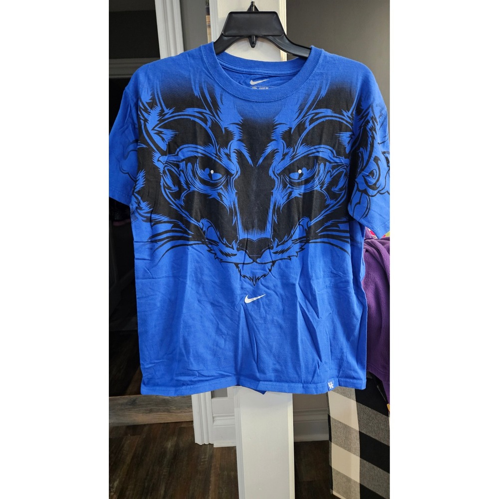 Nike Kentucky Wildcats Mens Medium Blue Wildcat Graphic Loose Fit T-Shirt UK
